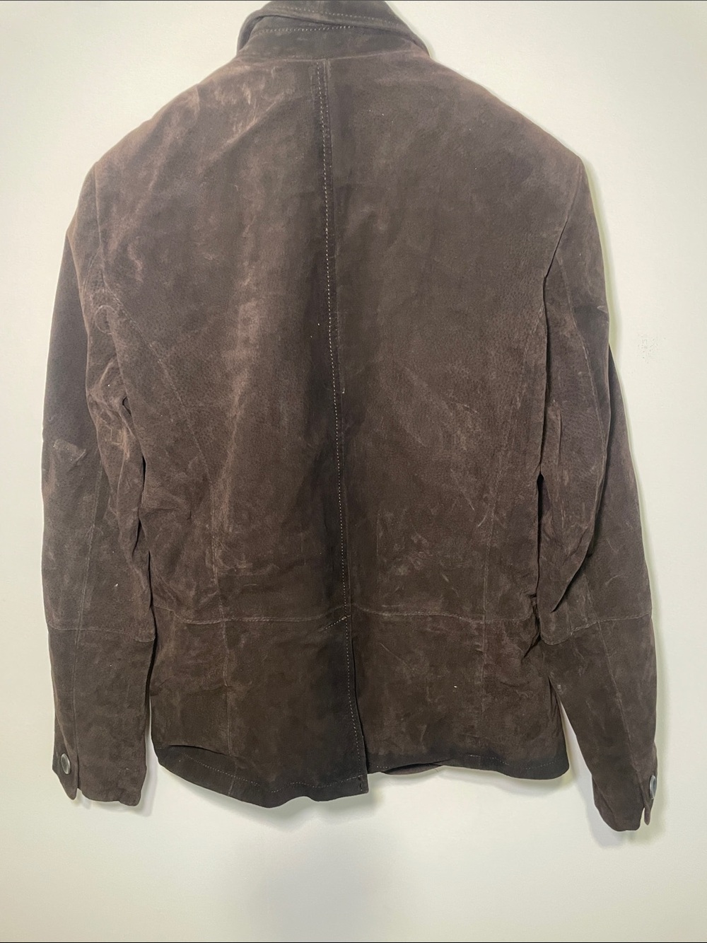DANIER Jacket Dark Brown Suede Button-Front Shirt Coat with Pockets Unisex - Picture 2 of 8